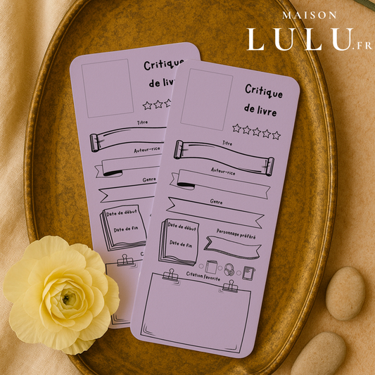 Marque-page long pour Critique de livre, Signet pour avis sur votre lecture