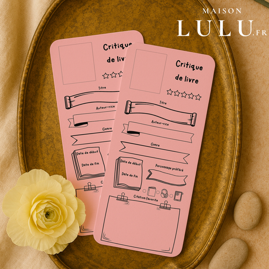 Marque-page long pour Critique de livre, Signet pour avis sur votre lecture