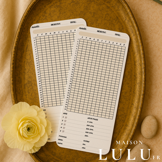 Marque-page long, Signet Tracker annuel de lecture
