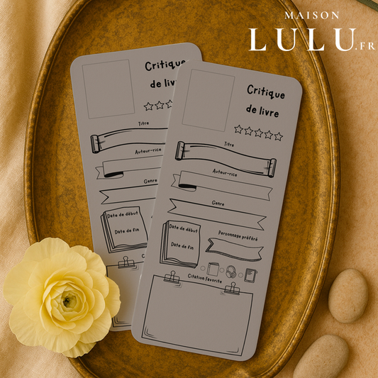 Marque-page long pour Critique de livre, Signet pour avis sur votre lecture