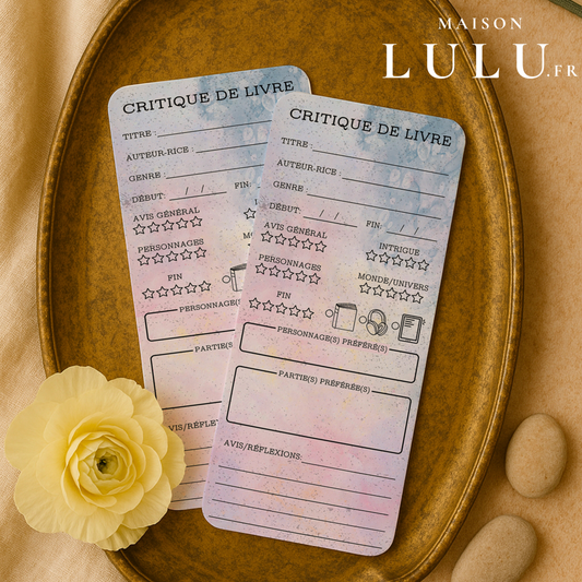 Marque-page long pour Critique de livre, Signet pour avis sur votre lecture