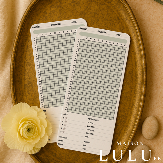 Marque-page long, Signet Tracker annuel de lecture