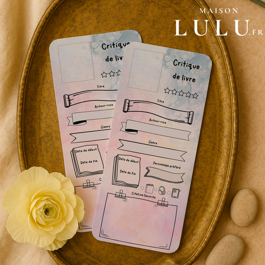 Marque-page long pour Critique de livre, Signet pour avis sur votre lecture