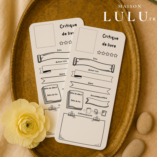 Marque-page long pour Critique de livre, Signet pour avis sur votre lecture