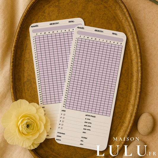 Marque-page long, Signet Tracker annuel de lecture