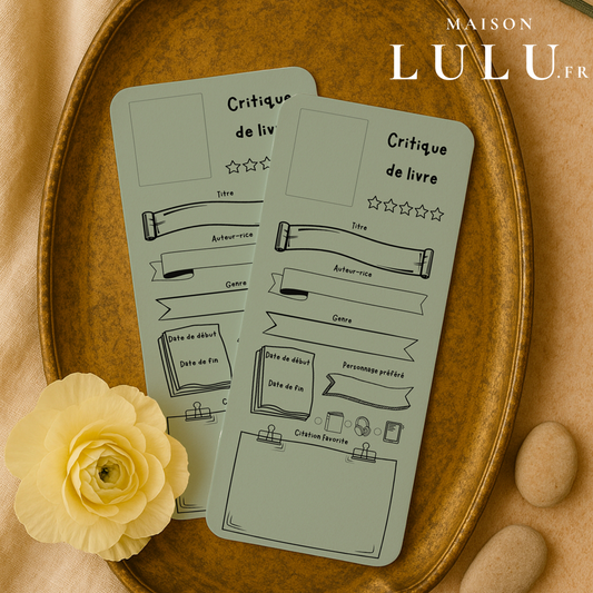 Marque-page long pour Critique de livre, Signet pour avis sur votre lecture