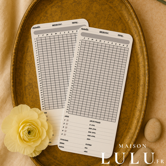 Marque-page long, Signet Tracker annuel de lecture