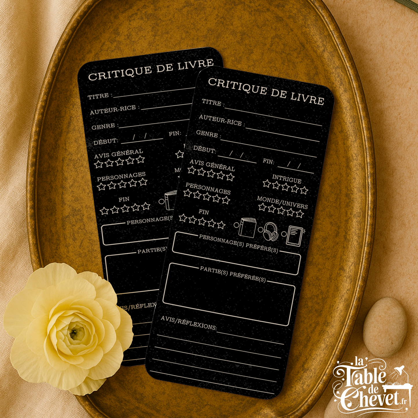 Marque-page long pour Critique de livre, Signet pour avis sur votre lecture