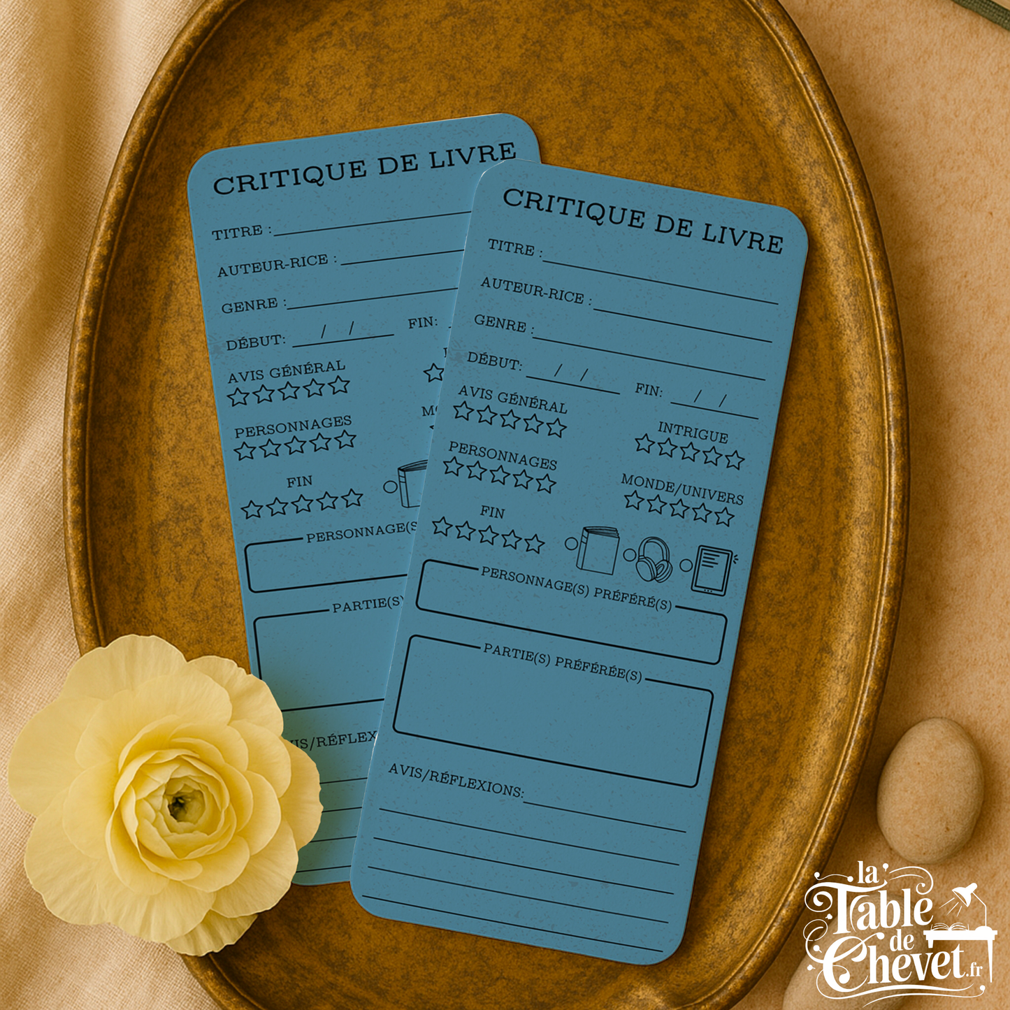 Marque-page long pour Critique de livre, Signet pour avis sur votre lecture