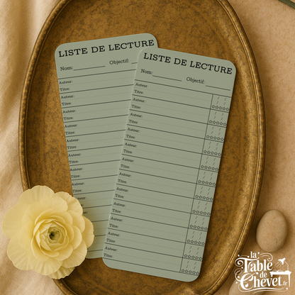 Marque-page long, Signet Tracker Liste de lecture, Dates et Notation