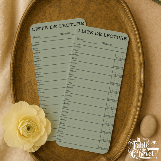 Marque-page long, Signet Tracker Liste de lecture, Dates et Notation
