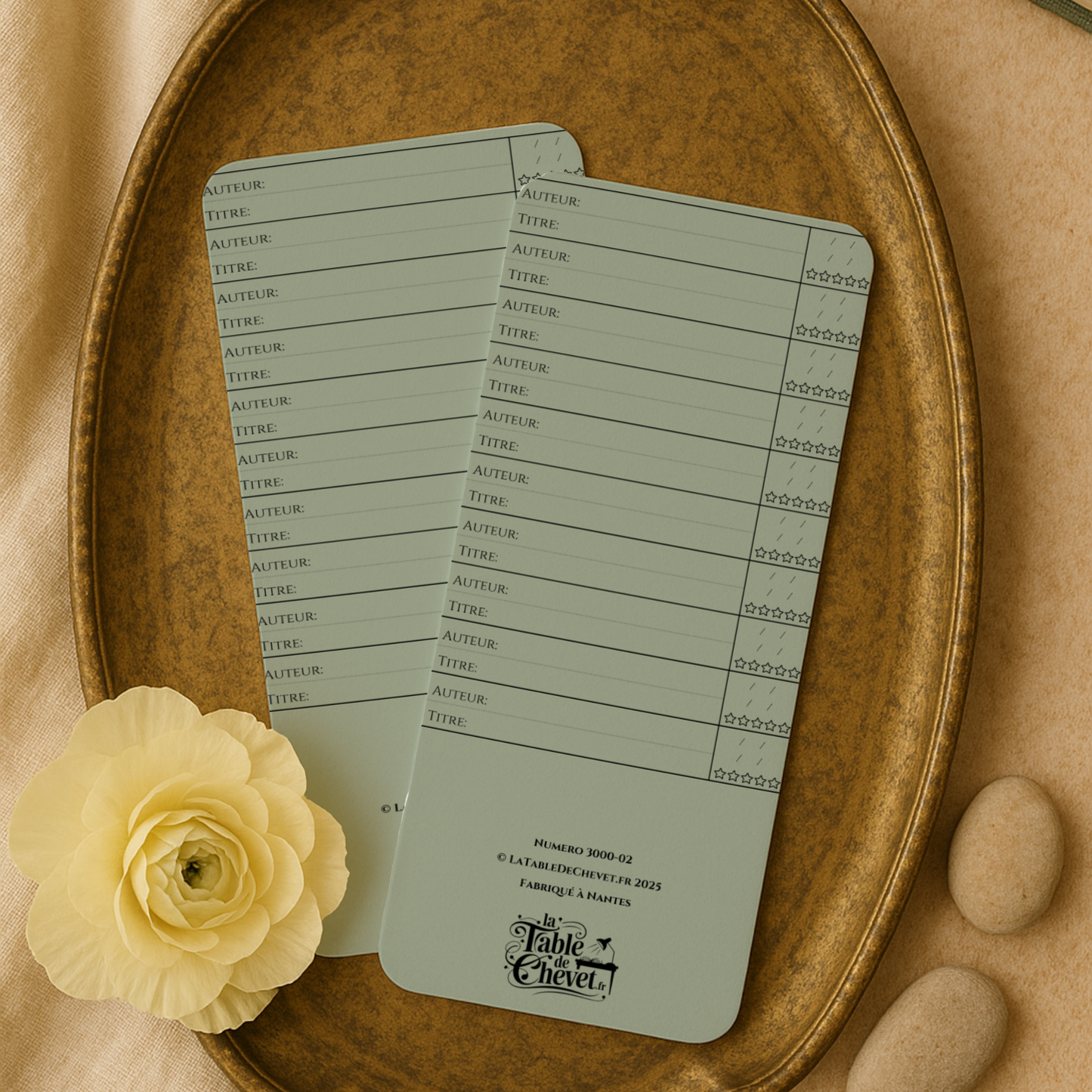 Marque-page long, Signet Tracker Liste de lecture, Dates et Notation