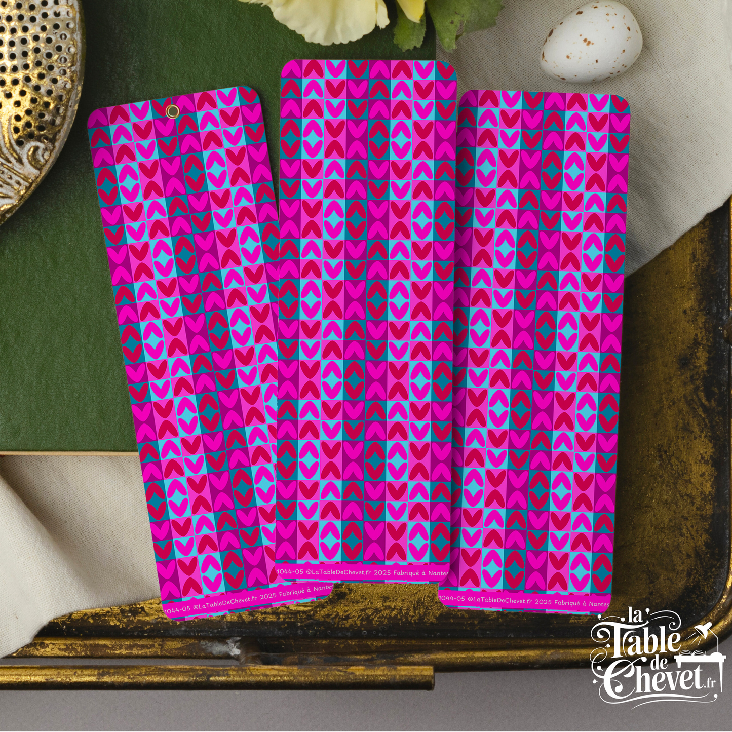 Marque-page, Signet Coeur Fluo