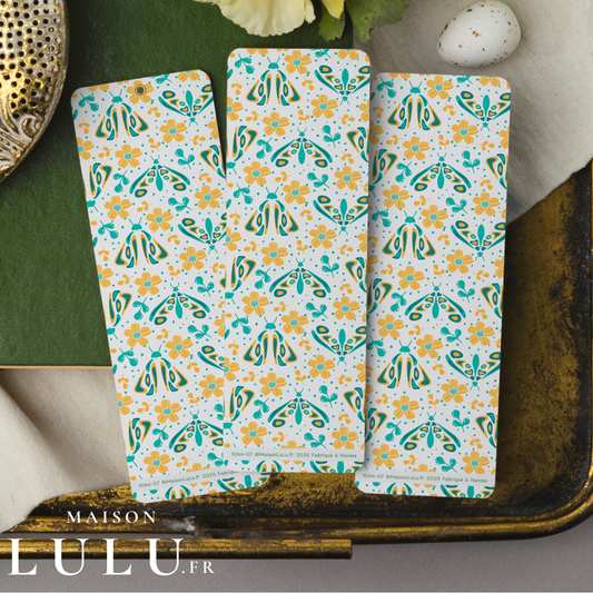 Marque-page, Signet Papillons et Fleurs