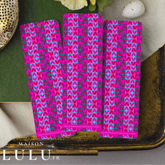 Marque-page, Signet Coeur Fluo