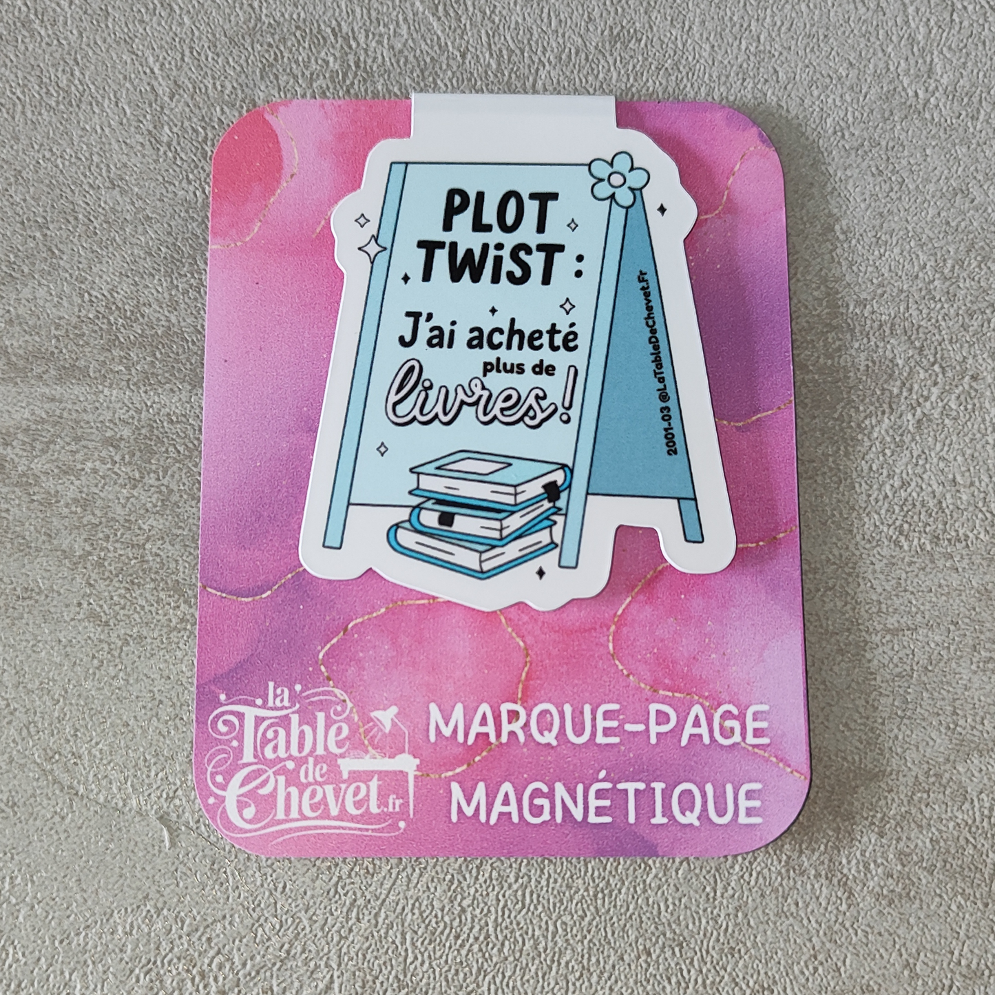 Marque-page magnétique, Signet aimanté "Plot twist, j'ai acheté plus de livres"
