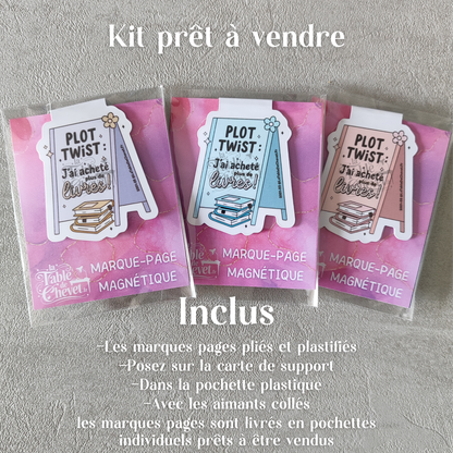 Marque-page magnétique personnalisé, Signet aimanté avec votre design, votre marque, votre logo