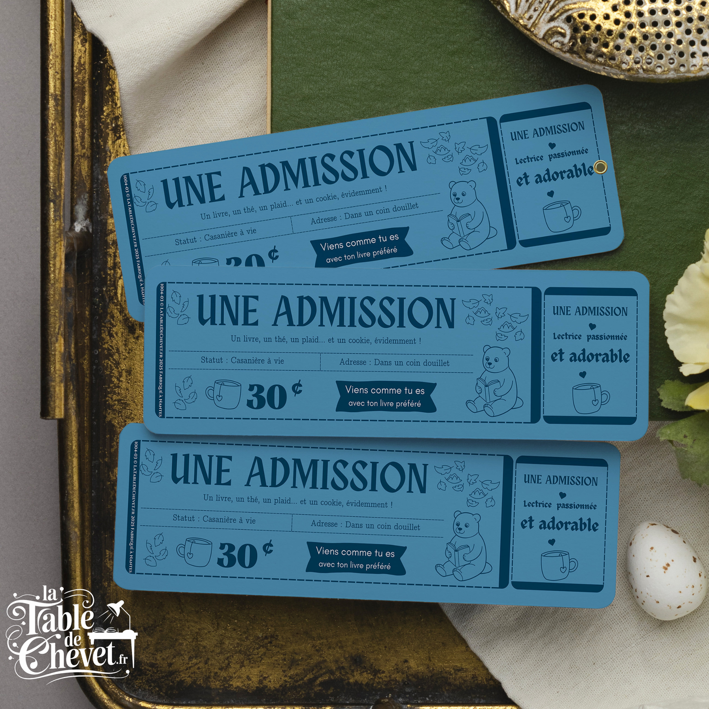 Marque-page ticket, Signet Admission pour Lectrice passionnée et adorable