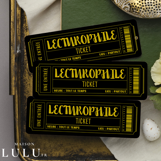 Marque-page ticket, Signet Admission pour Lecturophile
