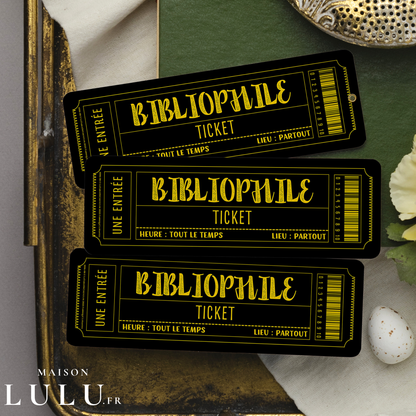 Marque-page ticket, Signet Bibliophile