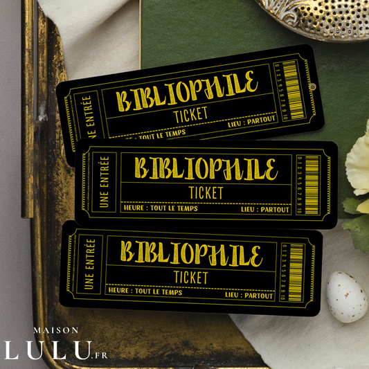 Marque-page ticket, Signet Bibliophile