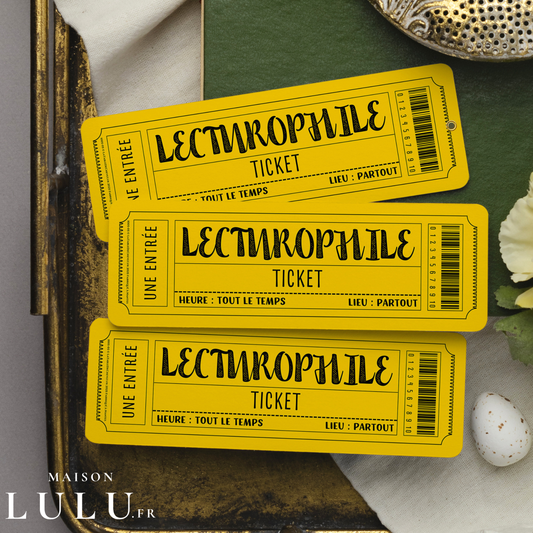 Marque-page ticket, Signet Admission pour Lecturophile
