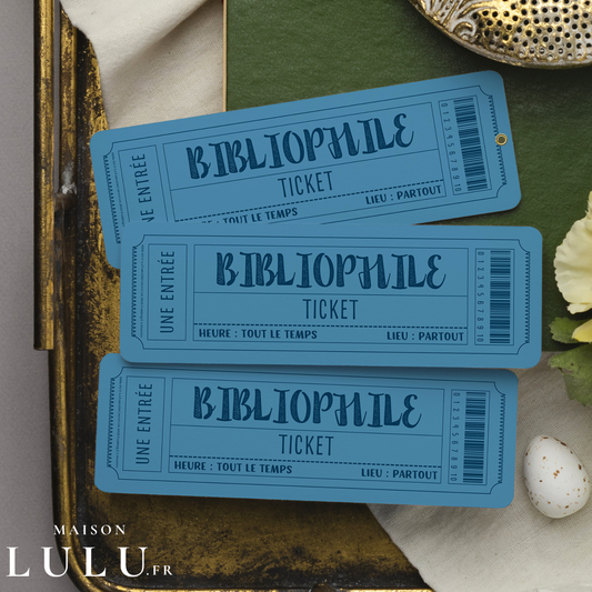 Marque-page ticket, Signet Bibliophile