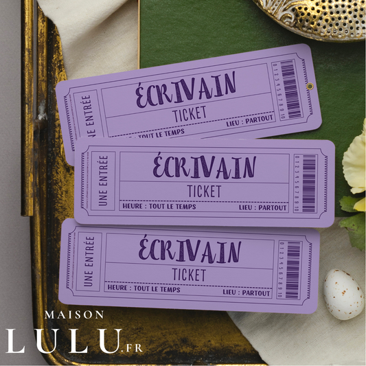 Marque Page Original, Signet Ticket pour Écrivain