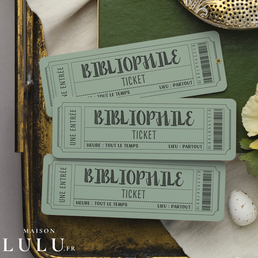 Marque-page ticket, Signet Bibliophile