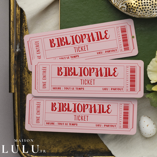 Marque-page ticket, Signet Bibliophile