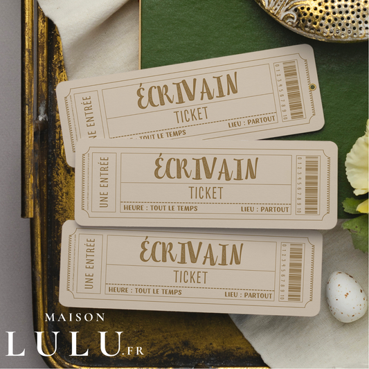 Marque Page Original, Signet Ticket pour Écrivain