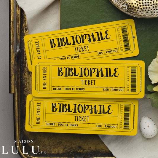 Marque-page ticket, Signet Bibliophile