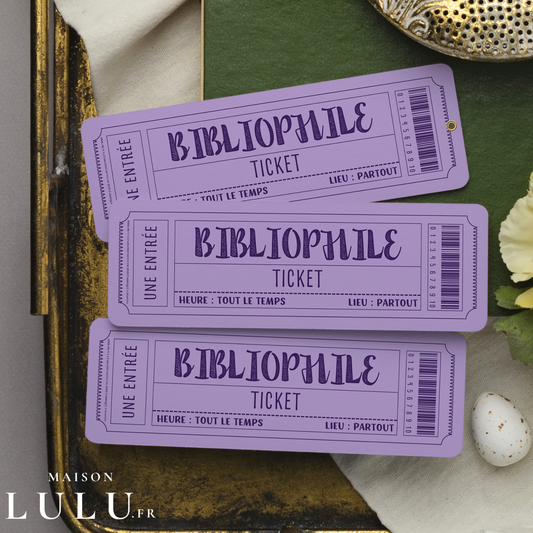 Marque-page ticket, Signet Bibliophile