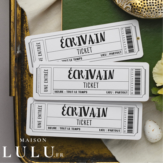 Marque Page Original, Signet Ticket pour Écrivain