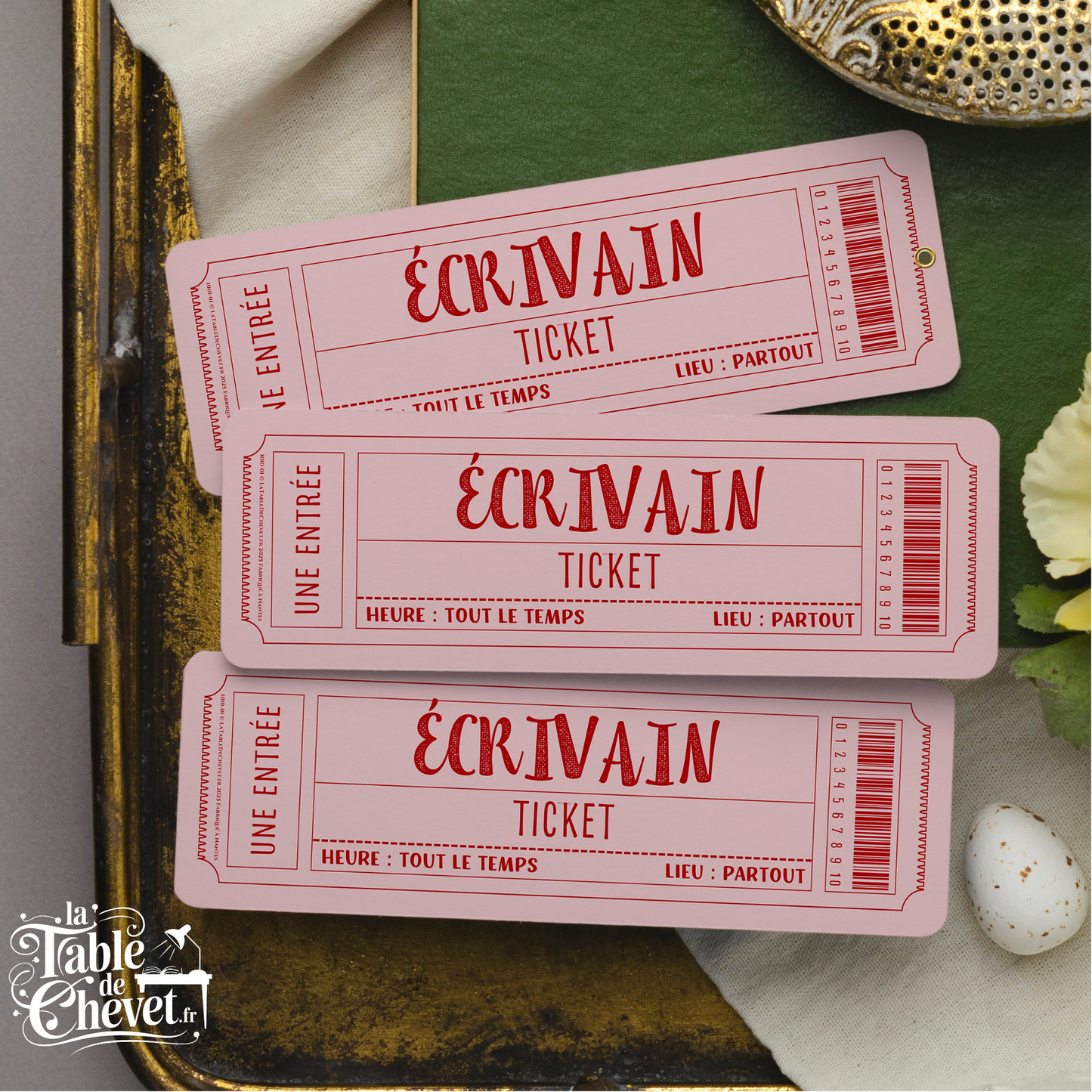 Marque Page Original, Signet Ticket pour Écrivain