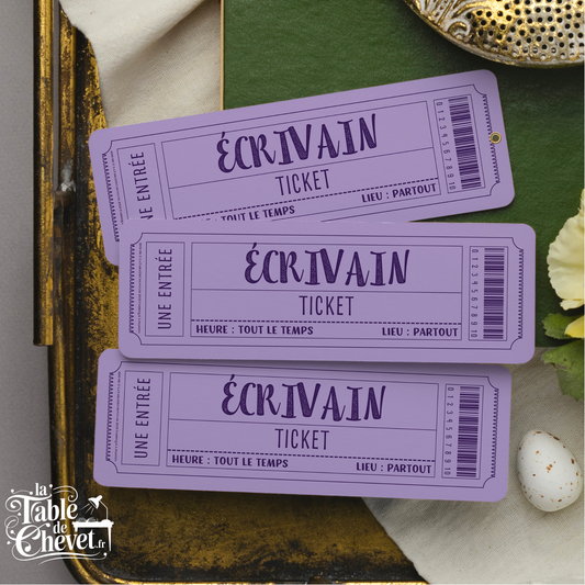 Marque Page Original, Signet Ticket pour Écrivain