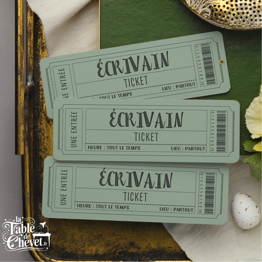 Marque Page Original, Signet Ticket pour Écrivain