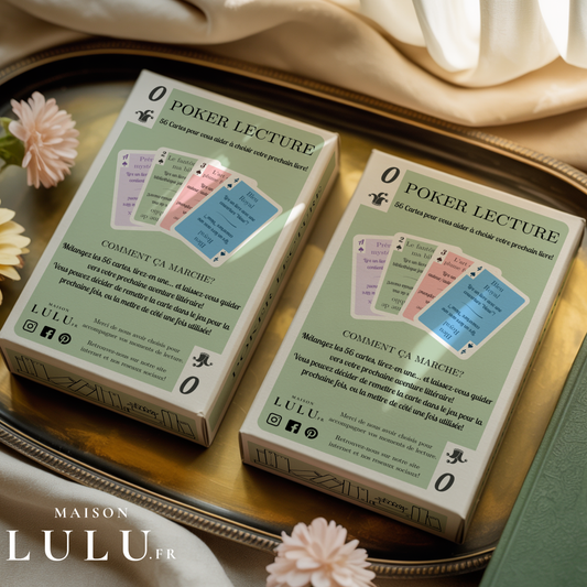 Poker lecture, 56 cartes pour vous aider à choisir votre prochain livre, Jeu à utiliser seul(e) ou en club de lecture